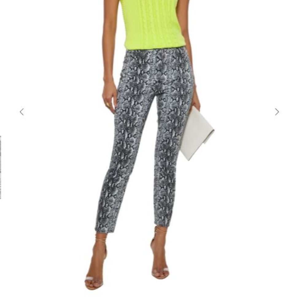 Alice + Olivia Good cropped snake-print high-rise skinny jeans